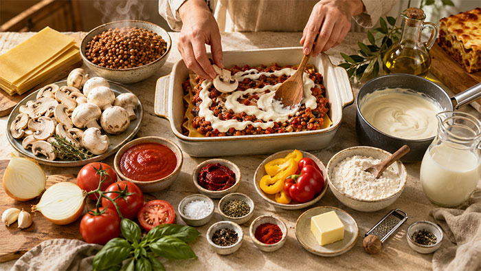 مواد لازم برای لازانیای گیاهی