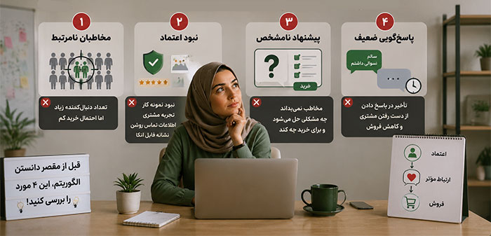 آموزشی چهار دلیل رایج که شبکه اجتماعی فروش ایجاد نمیکند