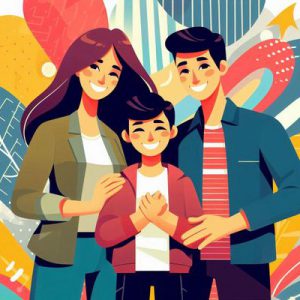 خانواده سه نفره شاد