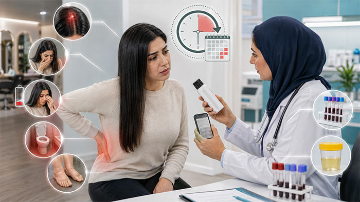 عوارض کراتین مو مراجعه به پزشک