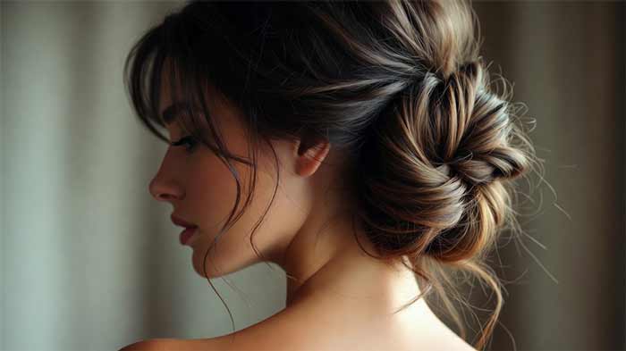 شینیون پیچ خورده کنار (Side Twisted Chignon)
