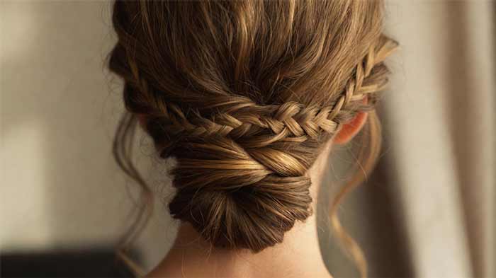 شینیون بافت‌دار مینیمال (Minimal Braided Chignon)