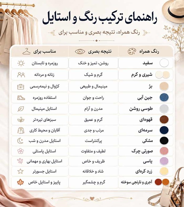راهنمای ترکیب رنگ و استایل 